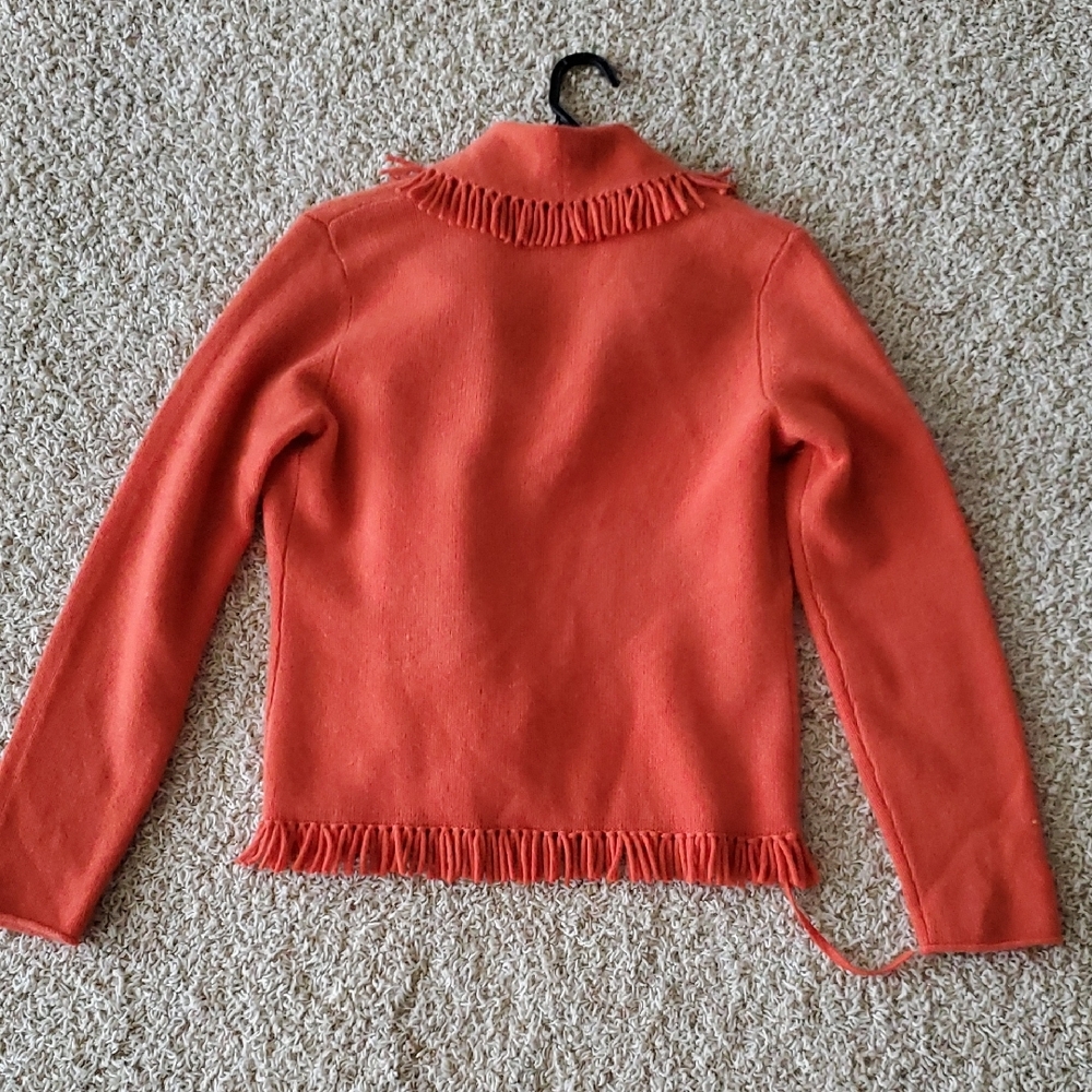 Sutton Cashmere Orange Cardigan - Picture 4 of 5